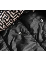 Černobéžová  dámská bunda s kapucí model 18038010 - S'WEST