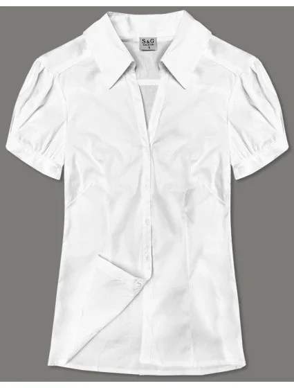 Biela dámska košeľa s krátkymi rukávmi (0666#) Biela dámska košeľa s krátkymi rukávmi (0666#)