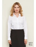 Women keprová halenka s dlouhým rukávem soft blue model 22499904 - NEOBLU Women keprová halenka s dlouhým rukávem soft blue model 22499904 - NEOBLU