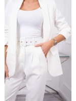 Elegantná súprava saka a nohavíc vo farbe ecru