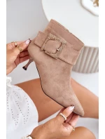 Dámské Boty Na Podpatku S  Béžové model 21671092 - Boto