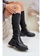 Zateplené Kozačky Se Svrškem Černé model 21679821 - Boto
