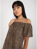 Dámské šaty model 18116319 hnědé - FPrice Dámské šaty model 18116319 hnědé - FPrice