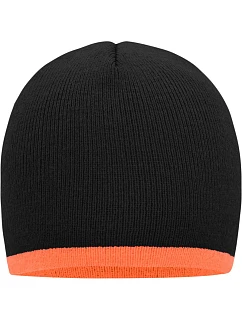 MB Pletená čepice s kontrastním lemem 03. black/orange model 22496229 - Daiber