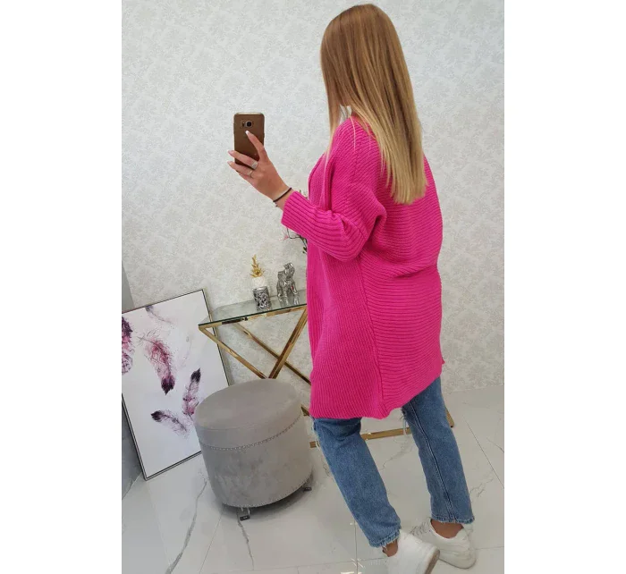 Svetr s netopýřími rukávy růžový model 18978875 - K-Fashion