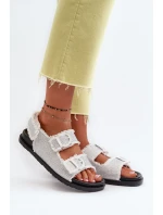 Dámské bílé zdobené džínové sandály model 21657662 - Boto