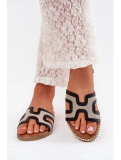 Klapki Damskie Na Płaskim Obcasie Czarne Vereya