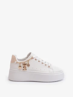 Dámske tenisky na platforme s príveskami, White Tivissa