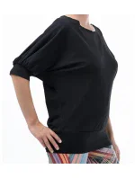 Dámske čierne tričko s 3/4 netopierím rukávom A6101 - Litex Dámske čierne tričko s 3/4 netopierím rukávom A6101 - Litex