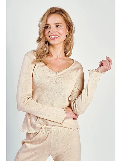 Dámské pyžamo Vicky model 20318536 dł/r SXL Z25 - Taro