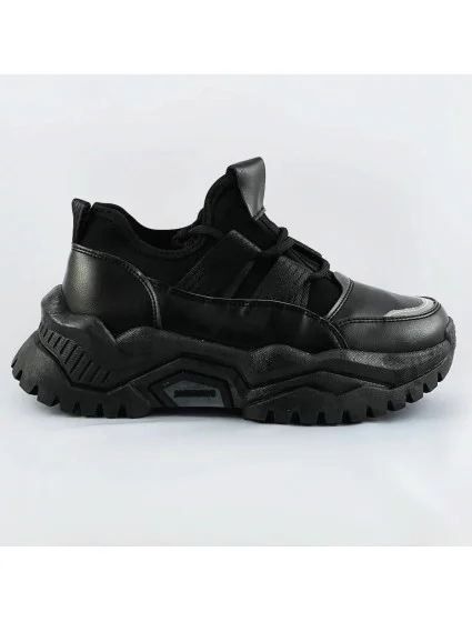 Černé šněrovací sneakersy na platformě model 17182428 Černé šněrovací sneakersy na platformě model 17182428