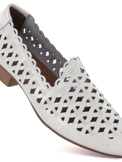 Skórzane damskie białe model 22034207 - JEZZI