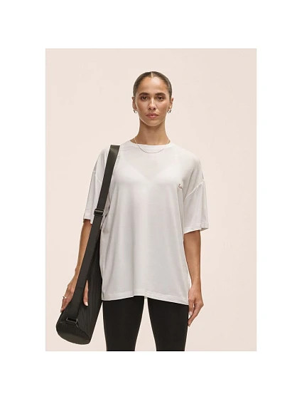 Dámske tričko Casall Oversized Cotton Blend Tee, biele