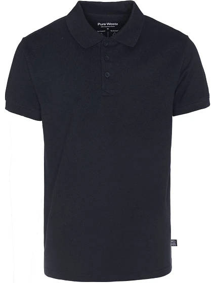 Pure Waste PQM Pánske polo tričko z hrubej bavlny 74.0PQM, čierne Pure Waste PQM Pánske polo tričko z hrubej bavlny 74.0PQM, čierne