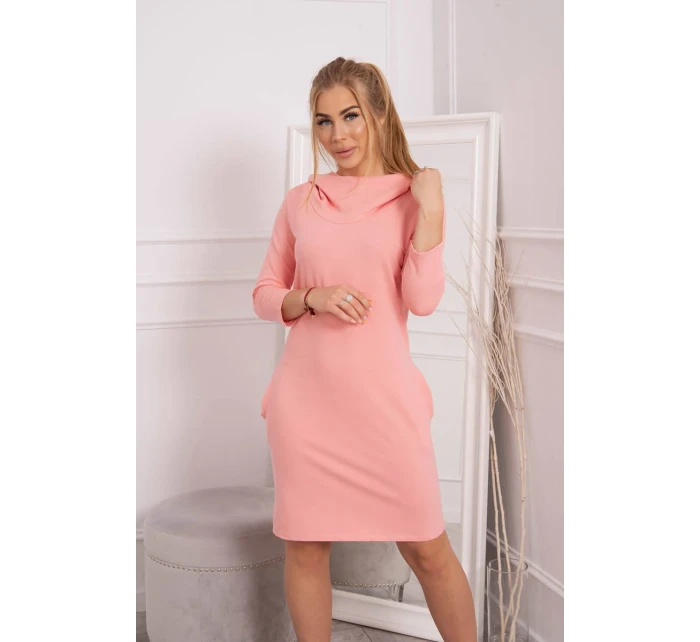 Šaty s kapucí a kapsami meruňková Šaty s kapucí a kapsami meruňková