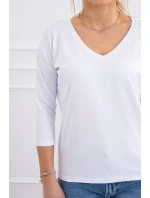 Blúzka s výstrihom do V biela