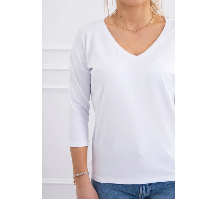 Blúzka s výstrihom do V biela