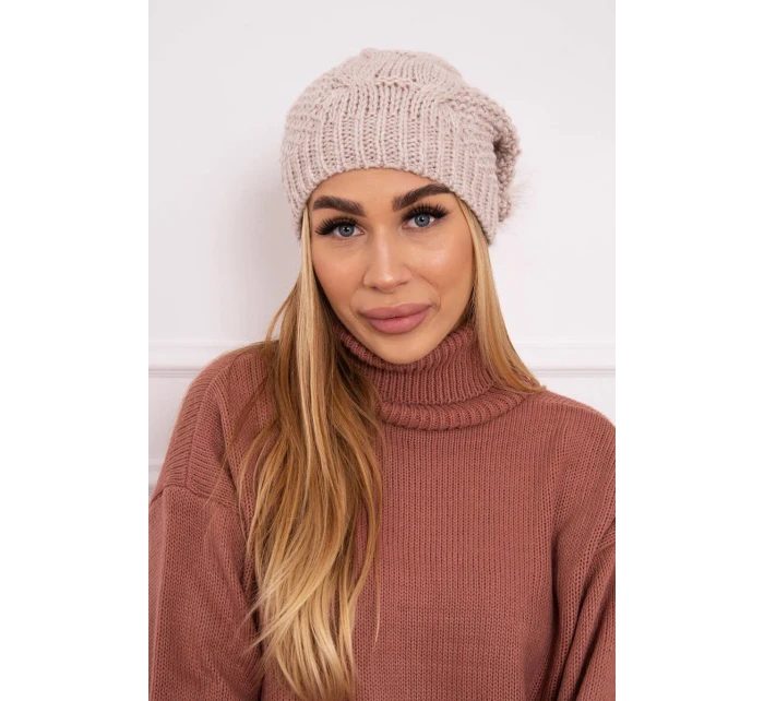 Fleecová čepice  béžová model 18750505 - K-Fashion