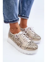 Kožené Polobotky Na Platformě Bežové model 21646202 - Zazoo