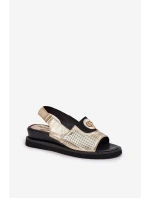 Dámské Sandály Na Klínu Zlaté model 21685250 - Boto Dámské Sandály Na Klínu Zlaté model 21685250 - Boto