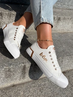 Trampki Materiałowe Damskie Lee Cooper LCW-25-31-3428L Białe