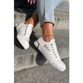 Trampki Materiałowe Damskie Lee Cooper LCW-25-31-3428L Białe