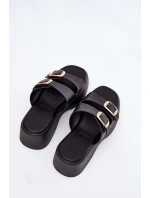 Dámské Klapky Na Klínu A Platformě S Přezkami Černé model 21697267 - Boto