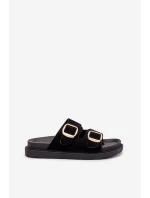 Dámské Sandały Na Platformě Se Zlatými Přezkami Černé model 21703931 - Boto Dámské Sandały Na Platformě Se Zlatými Přezkami Černé model 21703931 - Boto