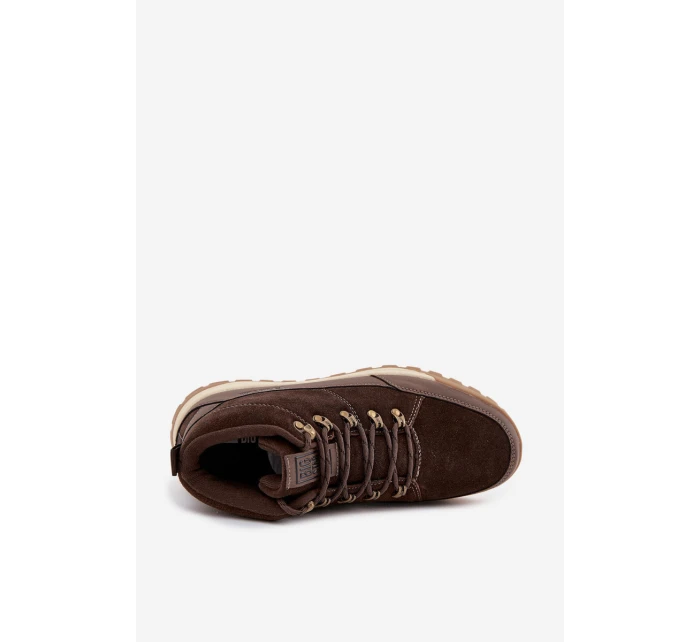 Zamszowe Buty Trekkingowe Męskie Big Star SS174263 Brązowe