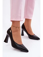 Elegantní Lodičky na Podpatku model 22100000 Černé - VINCEZA