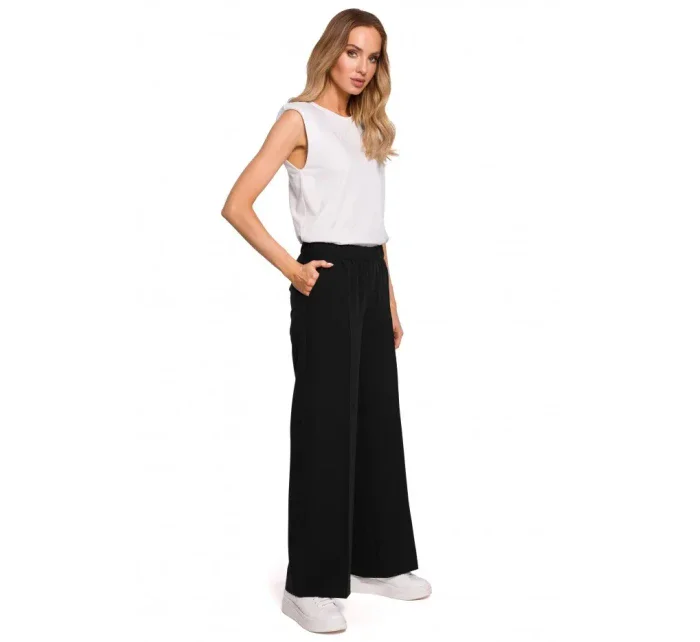 model 15125875 Kalhoty s nařasenými nohavicemi béžové - Moe model 15125875 Kalhoty s nařasenými nohavicemi béžové - Moe