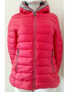 Dámska prešívaná bunda s kapucňou B7013 červená - SWest
