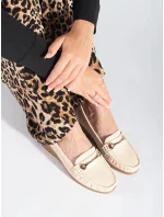 Dámske dizajnové hnedé mokasíny na klin