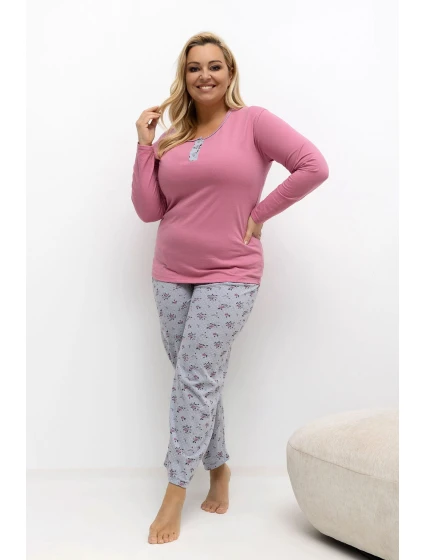 Pohodlné pyžamo pre plnoštíhly model 221197 Forever Pink Pohodlné pyžamo pre plnoštíhly model 221197 Forever Pink
