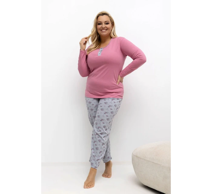 Pohodlné pyžamo pre plnoštíhly model 221197 Forever Pink Pohodlné pyžamo pre plnoštíhly model 221197 Forever Pink