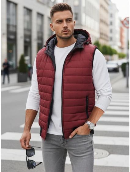 Vínová pánska vesta FashionStreet TX4238 Vínová pánska vesta FashionStreet TX4238