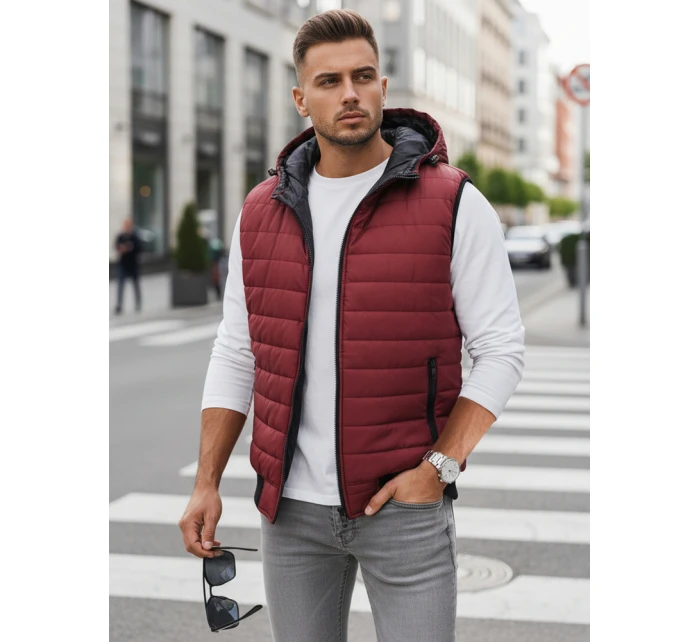 Vínová pánska vesta FashionStreet TX4238 Vínová pánska vesta FashionStreet TX4238