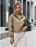 Dámska prechodná bunda s kapucňou GRAUS béžová FashionStreet TY4221