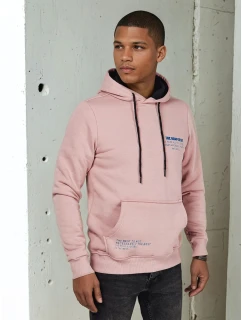Pánská mikina s kapucí růžová Dstreet model 21976048 - FashionStreet