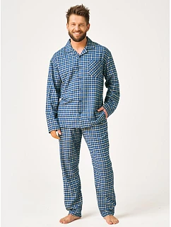 Pyžamo Key MNS 404 B26 s dlhými rukávmi, veľkosti M–2XL, na zapínanie