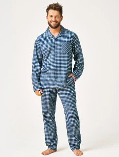 Pyžamo Key MNS 404 B26 s dlhými rukávmi, veľkosti M–2XL, na zapínanie