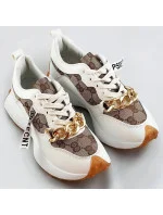 Biele športové topánky s retiazkou (N-205)