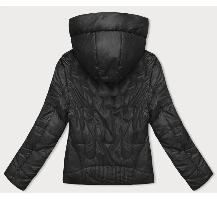 Černá krátká dámská prošívaná bunda model 18844065 - S'WEST Černá krátká dámská prošívaná bunda model 18844065 - S'WEST