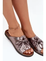 Dámské Pantofle Na Ploché Podešvi Grafitové model 21706046 - Boto