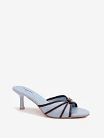 Dámske koženkové sandále na podpätku Blue Orchidia