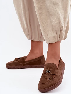 Mokasyny Barefoot z přírodního semiše Zazoo 10220 hnědé