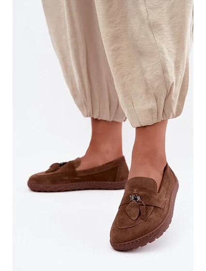 Mokasyny Barefoot z přírodního semiše Zazoo 10220 hnědé