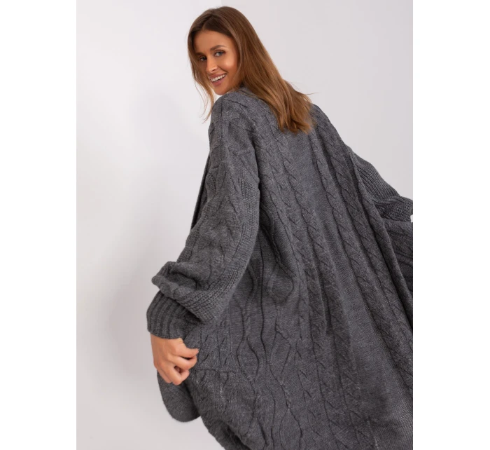 Kardigán BA SW 8032 1.06P tmavo sivý