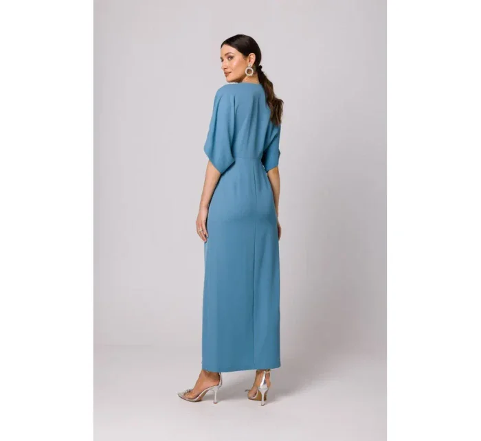 K163 Maxi šaty - nebesky modré K163 Maxi šaty - nebesky modré