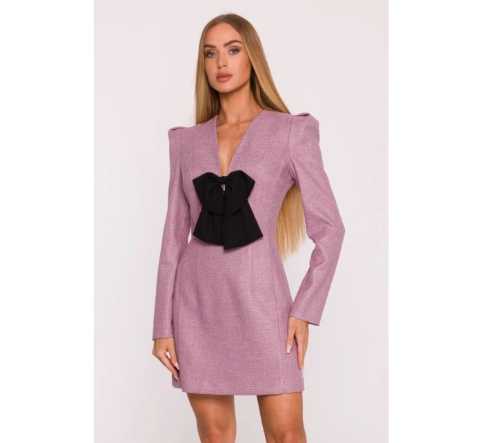 M869 Tvídové šaty s výstrihom do V - marsala M869 Tvídové šaty s výstrihom do V - marsala